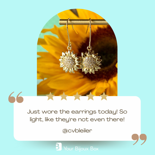 Sunflower Earrings - Gold